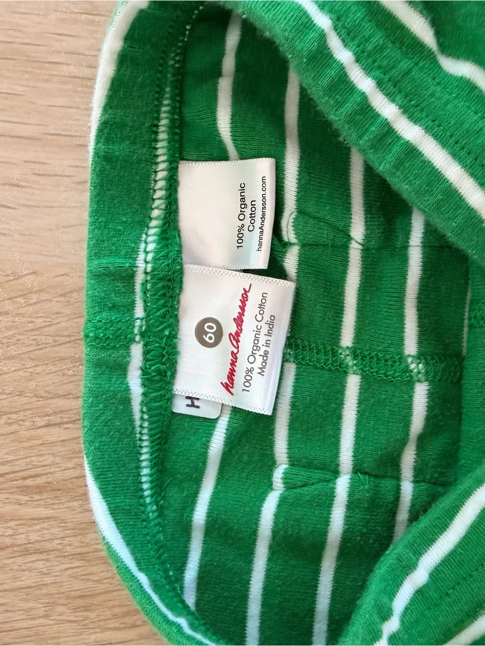 Hanna Andersson Green and White Striped Baby Long Sleeve Onesie + Pants Set 3-6M - Picture 6 of 7